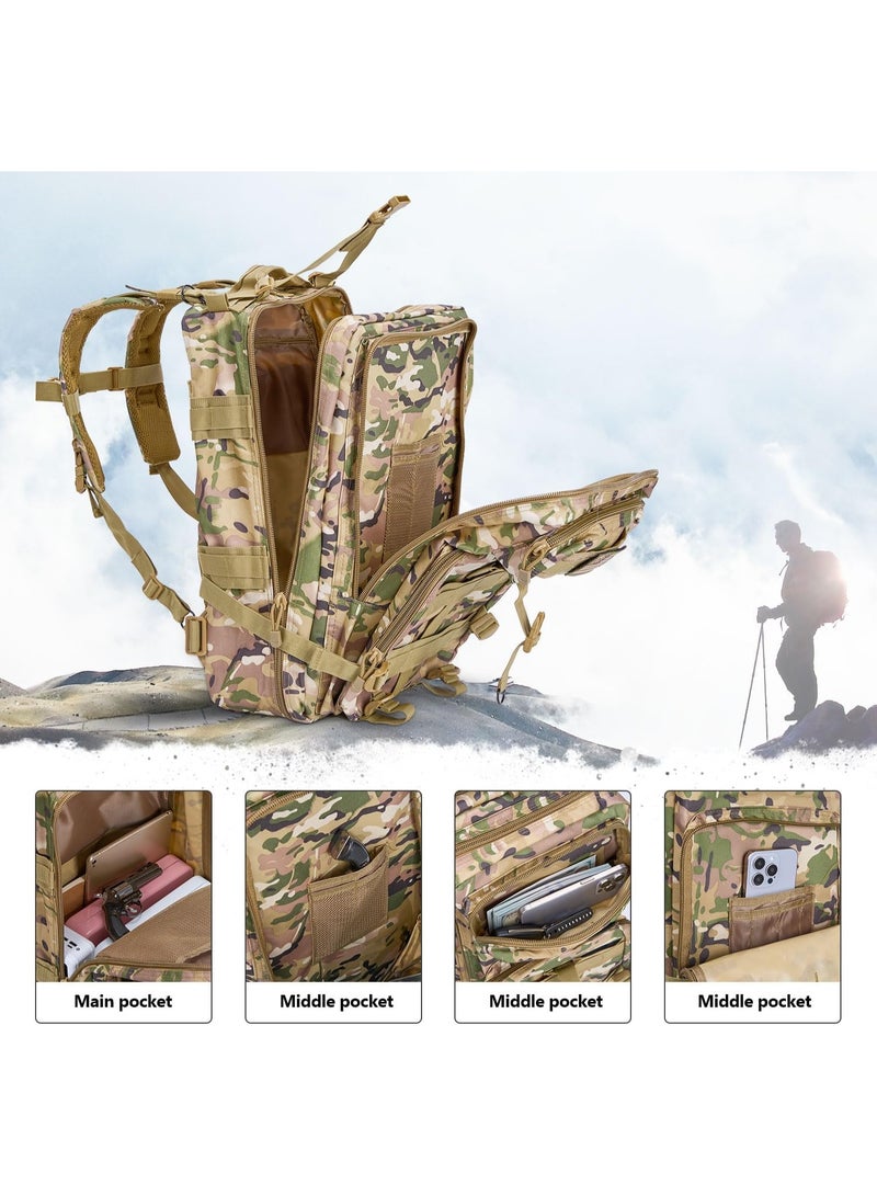 30L Camo Tactical Backpack,Picnic Backpack,1000D Nylon Waterproof Hiking Bag Outdoor Hunting Climbing Camping - Image 2